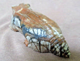 Native Zuni Museum Quality Picasso Marble Badger Fetish by Herbert Him Sr. C2805