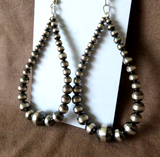 Native Navajo Sterling Silver Graduated Navajo Pearl Hook Earrings  JE614
