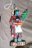 Hopi Hand Painted & hand Cut Wood Wall Hanging Long Hair Kachina by T Naha  HP94