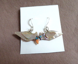 Native Zuni Spiny Oyster Cardinal Fetish Earrings by Darrin Boone  JE666 Unbranded