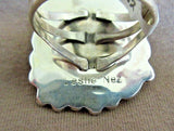 Navajo Large Dry Creek Turquoise & Sterling Silver Ring - 11.5 by L Nez JR0032