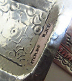 Native Navajo Hand Stamped Sterling Hook Earrings by Harold Joe  - signed JE0390