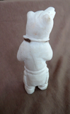 Native Zuni Museum Quality White Marble Warrior Bear by Herbert Him Sr. C4046