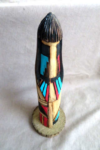 Native Navajo Cottonwood 8.25" Long Hair Kachina by  JT - Jerome Totsoni  K064