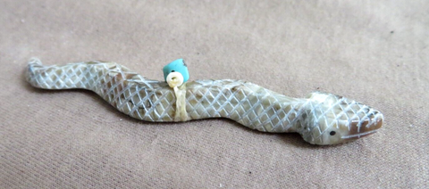 Zuni Picasso Marble Snake Fetish Carving by LaVies Natewa C4455