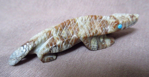 Native Zuni Amazing Picasso Marble Lizard Fetish by Alvin Haloo - C1718