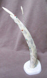 Zuni Large Antler Warrior Maiden w/ Spear by Mike LaWeka signed - C0367