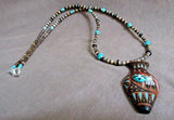Zuni Hand Made & Hand Painted Olla Necklace by Viola Waleka M Chavez  JN364