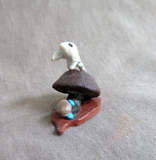 Native Zuni Antler Mini Jumping Frog Fetish Carving by Ruben Najera C4282