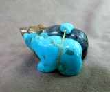 Native Zuni Turquoise & Picasso Marble Bear Unity Duo by LaVies Natewa C4015