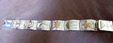 Native Navajo Sterling Silver & 12 kt Gold Link Bracelet by A Mariano JB0093A