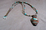 Zuni Hand Made & Hand Painted Olla Necklace by Viola Waleka M Chavez  JN364