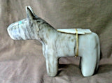 Native Zuni X Large White & Black Marble Horse Carving Fetish by Al Lewis C3728