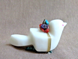 Native Zuni Healing White Marble Rainbird Fetish Carving by Daryll Shack - C4426