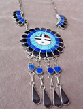 Native ZUNI Multi-stone SunFace Kachina Necklace & Earrings by JD Massie JN156
