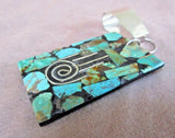 Native Santo Domingo Turquoise Inlay Healers Hand Pendant by Tim Bailon JP224