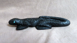 Zuni Amazing Large Jet Lizard Fetish carving by Michael Coble C4654