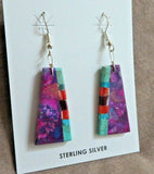 Santo Domingo Multi-stone Matrix Dangle Hook Earrings by Robert Crespin JE0550