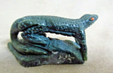 Native Zuni Dark Serpentine Lizard on Rock Fetish by Fenton Luna - C3143