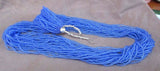 Navajo Made 30 strand - Blue colored bead 30" Necklace - w/ earrings JS0100