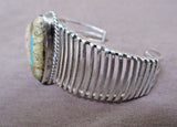 Native Navajo Sterling & Boulder Turquoise Bracelet by RV JB0115