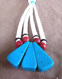 Native Santo Domingo 2 Strand White Heishi & Turquoise Jacla Necklace JN069