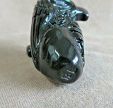 Native Navajo Jet & Turquoise Horse & Eagle Clan Pendant by Ben Livingston JP429