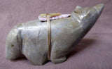 Native Zuni Gorgeous Picasso Marble Large Wolf Fetish by Delvin Leekya C0485
