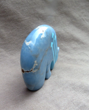 Zuni Calming Angelite Bear Fetish w 3 heartlines by Kenric Laiwakete C4146