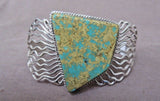Native Navajo Sterling & Stone Mountain Turquoise Bracelet by RV JB0120