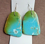 Santo Domingo HUGE 430 Cts Royston Turquoise w Sterling Hook Earring JE555