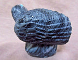 Native Zuni Stunning Dark Zebra Marble Eagle on Rock by Derrick Kaamasee C1587