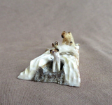 Native Zuni Antler Adorable Mini Dog Family Fetish Carving by Ruben Najera C4129