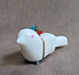 Native Zuni Healing White Marble Rainbird Fetish Carving by Daryll Shack - C4426