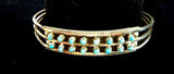Zuni 925 Silver & Turquoise Small Cuff 2 Row Bracelet by Suzy Livingston JBR171