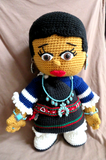 Handcrafted Native Zuni 16.5" Crochet Zuni Maiden Doll by Bobbie Natewa D002
