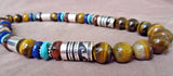 Navajo Sterling Silver & Tigers Eye 26" Necklace by Tommy & Rosita Singer JN0248