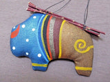 Native Navajo Handmade Soft Sculpture Buffalo Ornament by Peter Ray James  M0106