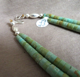 Santo Domingo Multistone & Turquoise Feather Necklace & Earrings - R Coriz JN482