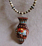 Zuni Hand Made & Hand Painted Olla Necklace by Viola Waleka M Chavez  JN364