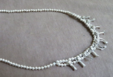 Native Navajo Silver Baby Squash Blossom Necklace 16" by Larry Curley JN477