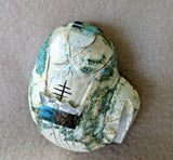 Native Zuni Green Snail Shell Tablita Maiden Fetish by Brandon Phillips C3969