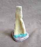 Native Zuni Antler Tableta Maiden with Offering Fetish By Carl Etsate C4327