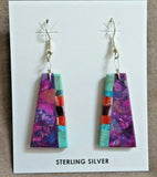 Santo Domingo Multi-stone Matrix Dangle Hook Earrings by Robert Crespin JE0550