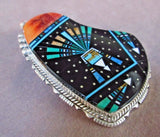 Navajo Micro Inlay Multi-Stone & Sterling Silver Pendant by Ray Jack JP0204
