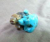 Native Zuni Turquoise & Picasso Marble Bear Unity Duo by LaVies Natewa C4015