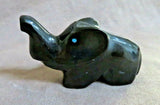 Native Zuni Black Marble Lucky Elephant Fetish Carving by Calvert Bowannie C3911