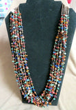 Santo Domingo 10 Strand Multi-stone & Heishi 27" Necklace by J Calabaza JN422