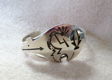 Native Navajo Sterling Silver Medicine Cuff Bracelet by VR JB259
