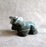 Native Zuni Fossilized Shell Bulldog Fetish Carving by Daryl Shack - C4286
